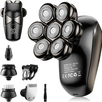 Detachable Head Shavers, 5-in-1 Electric Razor Waterproof for Bald Men